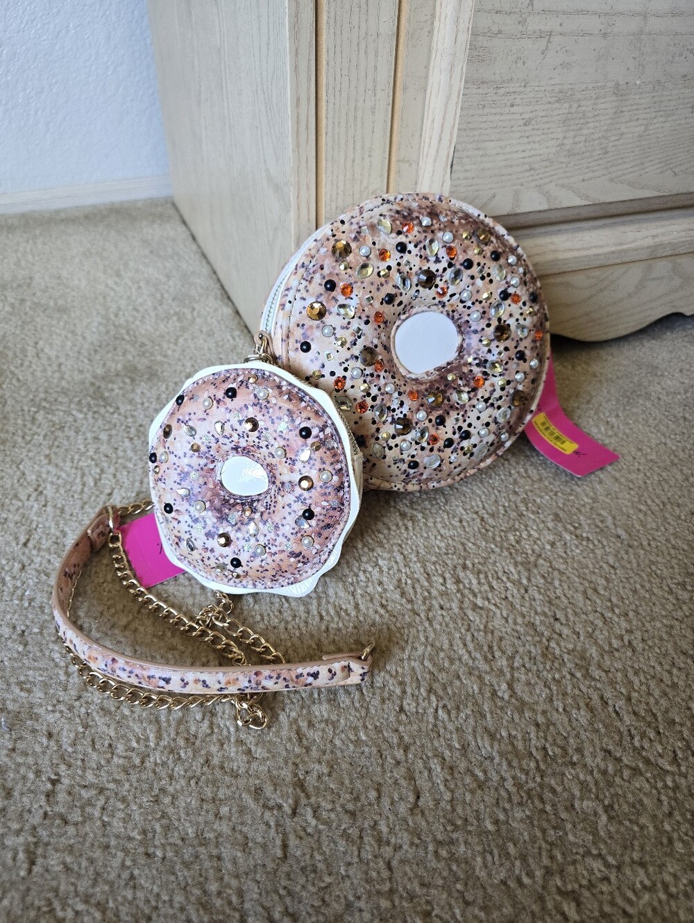 Betsey Johnson Everything Bagel Bag and Coin Purse